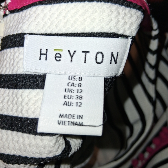 Striped Sleeveless Casual Dress with Pink Fringe - Picture 3 of 3